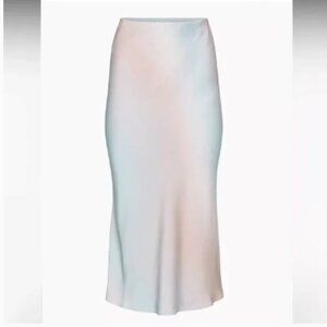 NWOT Babaton Ombre Midi Slip Skirt (Size 8, Blue/Pink)